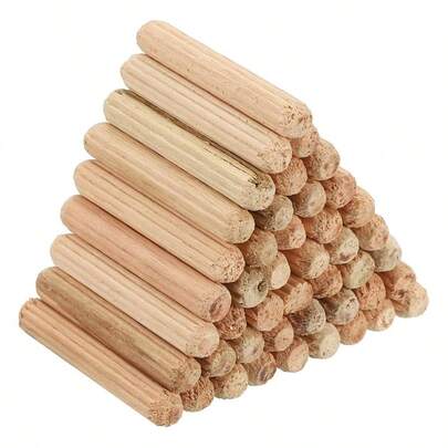 3/16 Inchx 1 - 5/32 Inch5x 30mm Wood Dowel Pins, 120 Pack Fluted Wooden Dowel Pin Straight Groove Rods Furniture Door Art Crafts Projects
