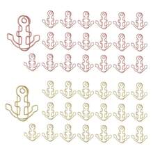 OWLFAVO 40pcs Anchor Shape Paper Clips With Clear Box, Rose Gold And Yellow Gold, Funny Cute Paperclips Bookmarks Planner Clips For Fun Office Supplies Schoolsss Gifts Wedding Decoration - 錨40件 - 查看 1