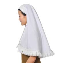 Chu 1rch Nun Wimples Hat Nun Veil Headband For Demonic Nun Costume - White1 - View 4