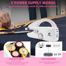 Mini Handheld Portable Electric Sewing Machine Kit For Needlework - Baby Pink - View 4