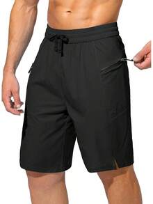 Men's Swim Trunks Quick Dry Board Shorts With Zipper Pockets Beach Shorts Bathing Suits Men - No Mesh Liner - 黑色 - 查看 7
