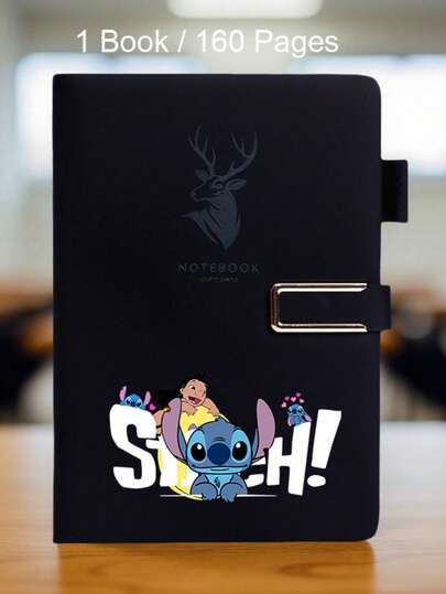 1pc Cartoon Embroidered Soft Cover Planner Notebook, Cute Design Magnetic Closure Waterproof Diary, Compact Portable Notepad For School, University, Office, Daily Writing & Recording, Essential School & Office Supply