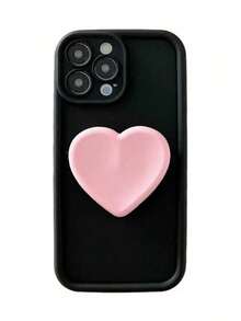 1pc Heart-Shaped Silicone Slouchy Phone Holder, Suitable For Any Smartphone, Adhesive Cushion Stand, Cute Gift Compatible With IPhone, Android, Birthday, Family & Friends - Multicolor - View 7