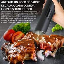 Molino de Pimienta Eléctrico,Molinillo Eléctrico de Sal y Pimienta de Gravedad,Molinillo de Pimienta Automático con Aspereza Ajustable, Funciona con Pilas, luz LED Azul,38931637 - Multicolor - Ver 6