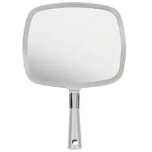 Large Pack Of 5 Hand Held Mirror Set For Barbers And Salon - Perfect For Home Travel And Makeup Use With Long Comfy Handle And Distortion Free HD Reflection - 33CM Length X 23CM Width Silver