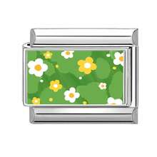 1件DIY照片模块化手链，饰以花朵、爱心、眼睛元素，适合作为派对礼物送给朋友/情侣，适用于圣诞节、新年、万圣节、情人节等场合，设计精美，不锈钢材质，本地制造，实用时尚，是圣诞节和万圣节的必备单品，色调沉稳，充满秋日气息。