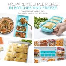 Silicone Freezer Tray With Lid For 2-Cup Soup Freezer Container Extra Large Ice Cube Tray Makes 4  500ml Portions Cubes Freezes Soup Stews Sauces Oven Dishwasher  Black - As Pic - View 7