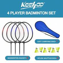 Badminton Rackets Set of 24 for Adults Kids,Beach Lawn Backyard Game Outdoor Sports,Racquets,Shuttlecocks amp Carry Bag Included - Negrorojoazul4jugado - Ver 2
