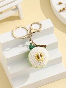 1个DIY手工创意水果钥匙扣，手工编织草莓、柠檬、香蕉、西瓜钥匙圈，创意礼物，适合送给爱人、朋友、女友，节日、手机、汽车配件、派对小礼物 - 彩色 - 查看 10