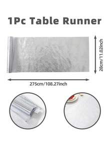 1件迪斯科派对桌旗，闪亮亮片桌布，银箔亮片桌旗，闪亮派对装饰，适用于生日派对、婚礼装饰、婚礼桌旗，长方形镜面网格设计，迪斯科球派对桌饰，户外用餐，家居装饰 - 銀色 - 查看 10