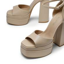 Women Heeled Sandals - Apricot - View 9