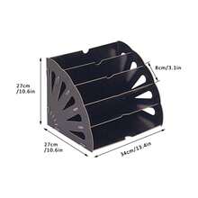 Wooden Filing Trays Office Desk File Organiser,File Storage Holder,Filing Sorter Document Desktop Tidy Organizer,Letter Tray Magazine Rack Divider - Black - View 3