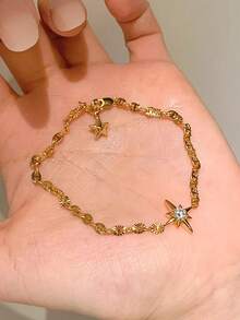 1件韩式闪亮星星手链，闪亮彗星流星五芒星幸运星饰品，女士礼物，情人节礼物 - 星星手鍊 - 查看 6