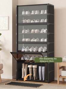 Wielofunkcyjna, przezroczysta, pyłoszczelna szafka na buty z klapką, 1/2", łatwa w montażu, z pokrywą, szafa na buty, regał, półka na buty, niezależna ekspozycja, nie wymaga montażu, regał wolnostojący, regał na książki, nadaje się do sypialni i salonu, przechowywania w pomieszczeniach, sypialni, kuchni, salonu, gabinetu, biura, przechowywania w okresie świątecznym, prezentów świątecznych i bożonarodzeniowych - Wielokolorowe - Zobacz 2