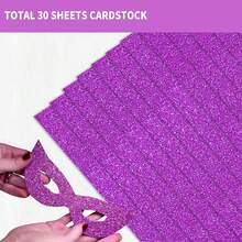 30 Sheets Purple Glitter Cardstock 8.5 X 11 Inches, 230gsm Premium Sparkling Card Stock Paper For Card MaFKing DIY Wedding Birthday Craft Party Decoration Schoolsss Student Supplies (Purple) - purple - 查看 4