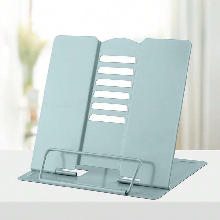 Metal Desk Book Holder, Hands Free Adjustable Cookbook & Document Holder, Portable Bookstand For Music Books, Textbooks, Recipes, Tablets & IPads (Olive Green) - 橄欖綠 - 查看 1