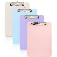 4 PCS Pastel Colored Clipboards,Plastic Clipboard With Pen Holder,Letter Size A4,Cute Clip Boards 8.5x11 Heavy Duty,Hanging Clipboards For Women Kidsssss Teacher,Schoolsss Office Home Work - 柔和色彩 - 查看 2