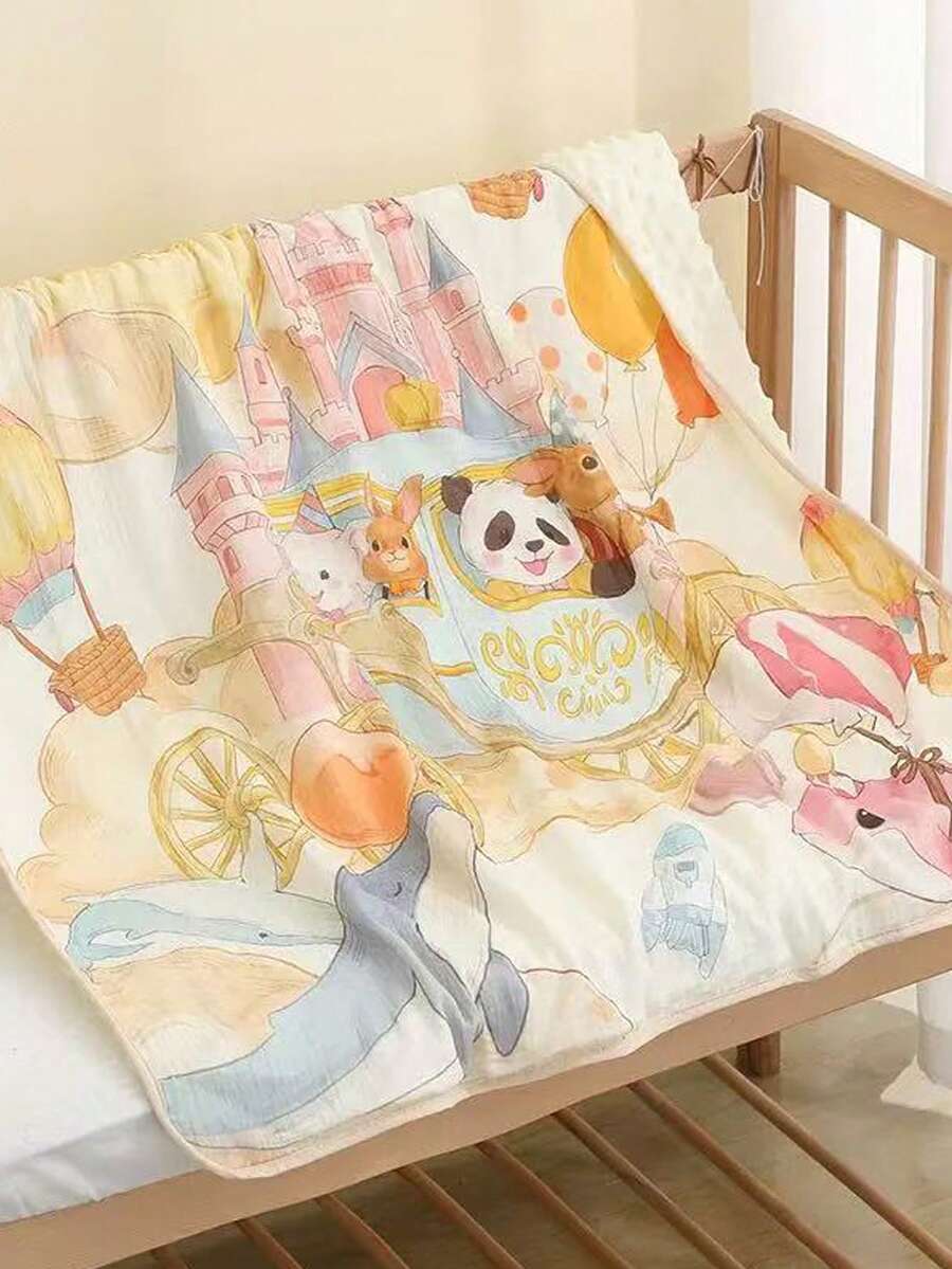 1pc Soft & Cozy Infant Fleece Blanket, 100*100cm - Multicolor - View 1