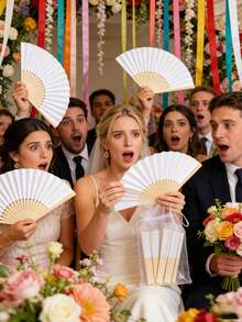 1pc/5pcs/10pcs DIY Blank Hand-Painted Folding Fans, Retro Hand Fans, Personalized Folding Paper Fans, Portable Party & Wedding Supplies, Fan Gifts & Decorations, Wedding Fans, Hand-Held Fans, Suitable As Party Gifts And Photo Props. Applicable For Restaurants, Wall Decor, Weddings, Parties, Bridal Showers, Birthday Parties, Bachelorette Parties, Wedding Party Favors. - Multicolor - View 3