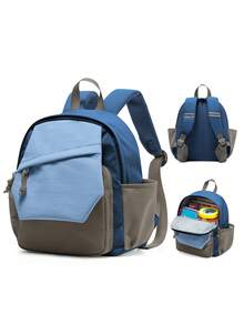 轻便儿童背包，多口袋设计，可爱儿童背包，配有可调节肩带，男女通用，适合学前班、幼儿园、小学低年级学生，防水旅行包，适合户外、露营、旅行、通勤、上学等场合，有3种颜色可选。 - 彩色 - 查看 10