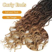 Belle Show 3Packs Goddess Box Braids Crochet Hair 14Inch Boho Box Braid Crochet Hair With Curly Ends Synthetic Braiding Hair Extensions For Women - Multicolor - View 12