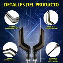 TendenciaPar Direccionales Led Moto Luces Señal Giro SecuencialCalidad premium - Rosa Violeta Amarillo - Ver 5