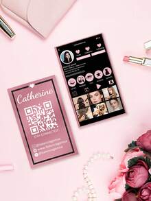 200/500/1000 Customized Business Cards (2026 Edition), DIY Business Card Template Design, QR Code Business Cards, Influencer Business Cards, Beauty Salon Business Cards, Cosmetics-Themed QR Code Business Cards With Promotional Information, Professional Flyers