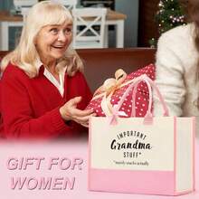 FORBIDDEN PAPER Gifts Tote Bag Important Stuff Tote Gift Gifts Birthday For Shopping Bag Grocery Bag Utility Tote - Pink-grandma-bag - View 7