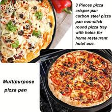 Carbon Steel Perforated Pizza Pan 10/11/12 Inch Non Stick Pizza Baking Tray Round Mupti Purpose Baking Tools Crispy & Bubbly - Multicolor - View 10