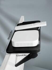 1pc Computer/TV Screen Storage Rack, Wireless Router & Set-Top Box Holder, Hole-Free Storage Organizer