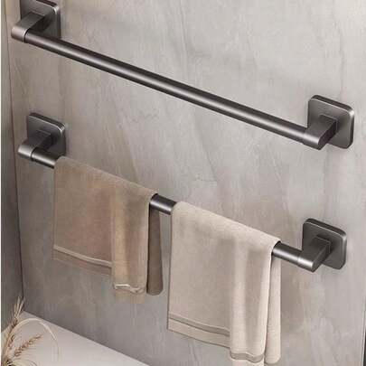 Giá treo khăn không cần khoan, kệ đựng đồ gắn tường cho nhà vệ sinh, giá treo khăn đơn cho phòng tắm.