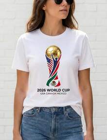 2026 Gold World Cup Shirt, USA Canada Mexico Soccer Tee, Unity Football Gift - trắng - Xem 1