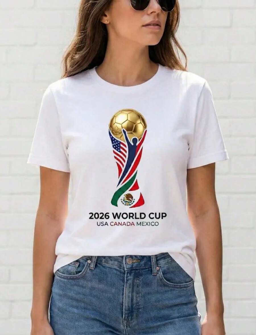 2026 Gold World Cup Shirt, USA Canada Mexico Soccer Tee, Unity Football Gift - trắng - Xem 1