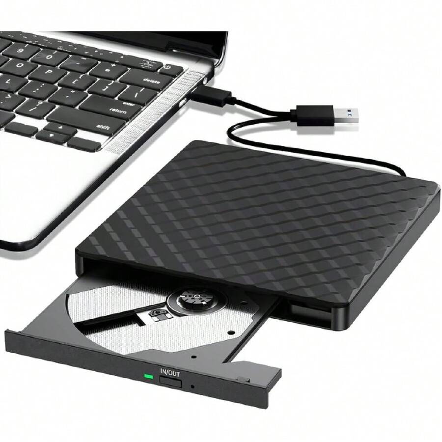 Unidad de CD/DVD Externa para Portátil, USB 3.0 CD DVD +/- Grabadora de DVD, lector de CD ROM Externo Grabadora Unidad óptica Compatible con Portátil PC  Book Windows 11/10/8.1/7 Linux,38927339 - Multicolor - Ver 1