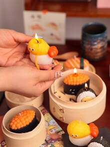 1 Set Japanese Sushi Scented Candles, Romantic Atmosphere Decor, High-End Photoshoot Props, Suitable For Holidays, Festivals, Valentine's Day, Ramadan, Easter, Mother's Day, Christmas, Halloween, New Year, Memorable Gifts For Family And Friends - Multicolor - View 7