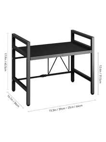 Adjustable Microwave Oven Rack Organizer - Black - View 9