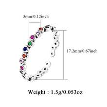 1pc Asymmetrical Design Minimalist 925 Sterling Silver Cubic Zirconia Geometric Round Ring, Women Daily, Date, Party, Gift - Silver - View 4