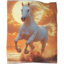Handsome Horse Fleece Blanket Soft Cozy Reversible 3D Handsome Horse Printed Throw Blanket for  Adults Printed Plush Blanket for Bed And Couch 40x50inch(100x130cm) - Stil-19 - Übersicht 2