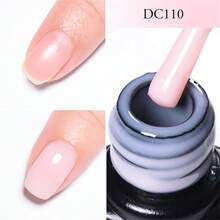 Mtssii 7ml Natural Nude 2 In 1 Rubber Base Gel Nail Polish Milky Pink Jelly White Nail Camouflage Color Coat Semi Permanent Soak Off UV Rubber Gel Base For Nails Manicure Nail Supplies Nail Art Design For Home Salon Gift For Women - 淺粉色 - 查看 3
