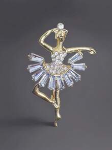 1pc Fashionable Crystal Rhinestone Ballerina Girl Brooch Pin, Suitable For Daily Wear - Multicolor - View 6