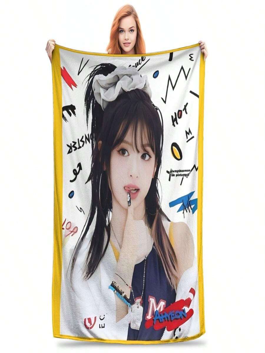 Babymonsters Ahyeon Blanket, Plush Blanket, Portable Soft And Warm Bed Sheet For Airplane Travel (8) - trắng - Xem 1