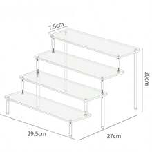 1 Piece Of 1-5 Layer Transparent Acrylic Display Stand, Cosmetic Storage Rack, Perfume Acrylic Rack, Cupcake Stand, Suitable For Amiibo And POP Figurines, Food And Dessert Stand, Product Display Rack For Cosmetic Suppliers, Applicable To Places Such As Vacation Beaches, Bathrooms, Bedrooms, Etc., Large Capacity