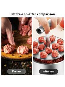 Bộ 12 khuôn làm thịt viên bằng thép không gỉ | Khuôn thủ công với tấm ép tiện dụng, dễ dàng làm thịt viên đều nhau, dụng cụ nhà bếp thiết thực cho gia đình, nhà hàng, đầu bếp, súp, mì ống, món khai vị, máy rửa chén, chống gỉ, chất lượng thương mại, khuôn làm thịt viên bằng nhựa, dễ dàng ép thịt viên, đồ dùng nhà bếp gia đình, quà tặng cho phái nữ - Nhiều màu - Xem 2