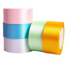 1/5pcs Colorful Gift Wrapping Ribbon, Satin Ribbon, Silk Ribbon, 4CM Wide, For Artificial Rose Flower Making, Gift Packaging