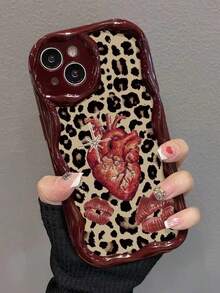 Ốp lưng điện thoại mềm in hình trái tim và da báo, tương thích với iPhone 17/17 Pro Max/ 16/16 Pro/16 Pro Max/15/XR/7P 8P/P12 Pro Max/P13 Pro Max/P14 Pro Max/P13/P14/P11/P12/P14, ốp bảo vệ dày dặn, dễ thương và thời trang. - Nhiều màu - Xem 4