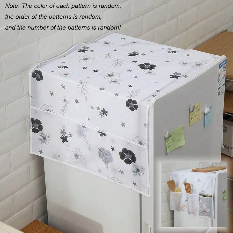 1pc Portable Refrigerator Dust Cover, Multi-Functional Household Appliance Cover With Storage Bag, Size 130cm/51.18in*55cm/21.65in, Suitable For Double-Door And Single-Door Refrigerators, Oil/Water Resistant, Modern Decorative Fabric Storage Bag, Suitable For Home And Kitchen, Various Patterns Available [Random Style Delivery, Slightly Different Colors, Random Packaging],Women's Day,Travel Essentials,Wedding Favours,Y2k,Bedroom,Car Accessories Women,Kitchen Deccor,Wedding,Y2k,Party - Multicolor - View 1