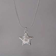 Fashion New Exquisite Inlaid Synthetic Cubic Zirconia Five-Pointed Star Pendant Necklace Retro Versatile Suitable For Men And Women Daily Wear - 1 - Xem 7