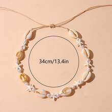 1pc European & American Style Seashell Braided Beach Style Seashell Series Necklace, Bracelet & Jewelry Accessory - Purple Starfish - View 7