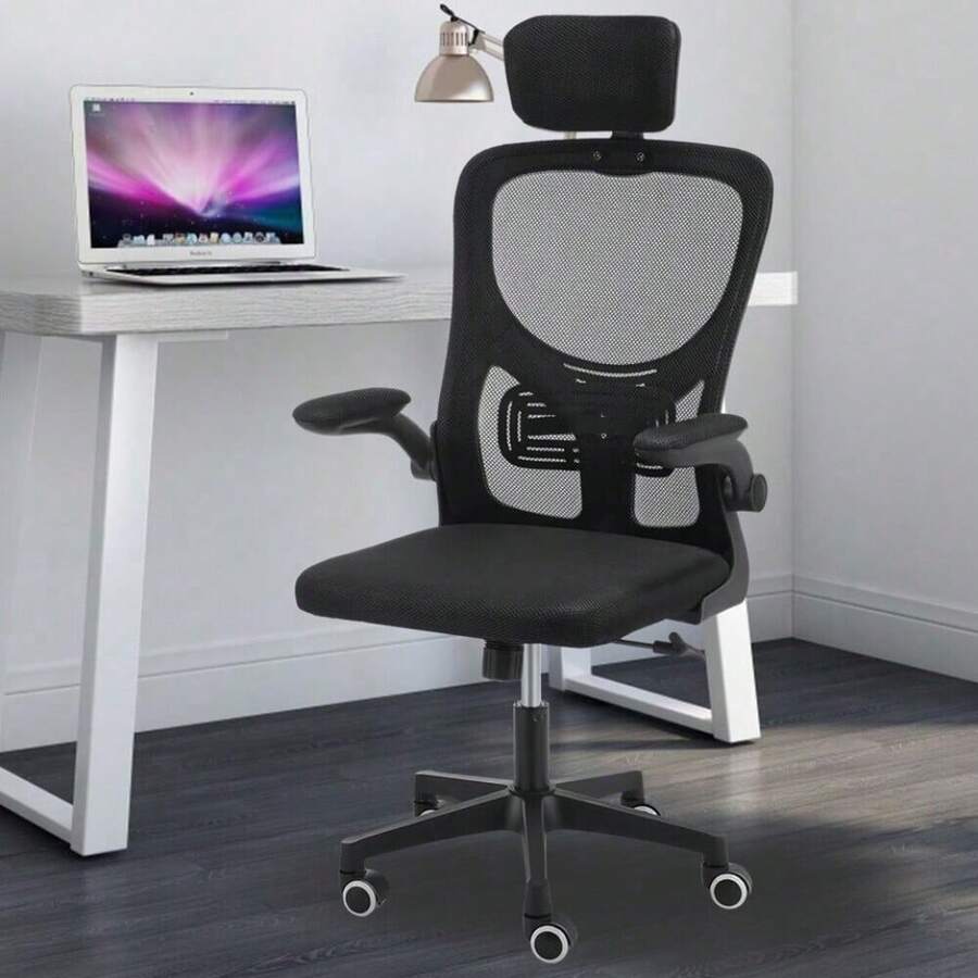 Home Office Chair Computer Desk Chair Adjustable Height Swivel Mesh Ergonomic - Black - View 1