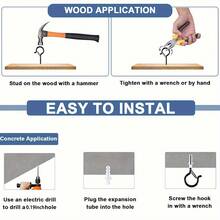 Heavy-Duty Q-Hanger Hooks - 20pcs With Safety Buckle - Painted Iron Hooks With Wing Nut Driver Included - Screw Hooks For Wall/Ceiling Mounted Installation - For Outdoor String Lights, Christmas Lights, Plants, Wind Chimes